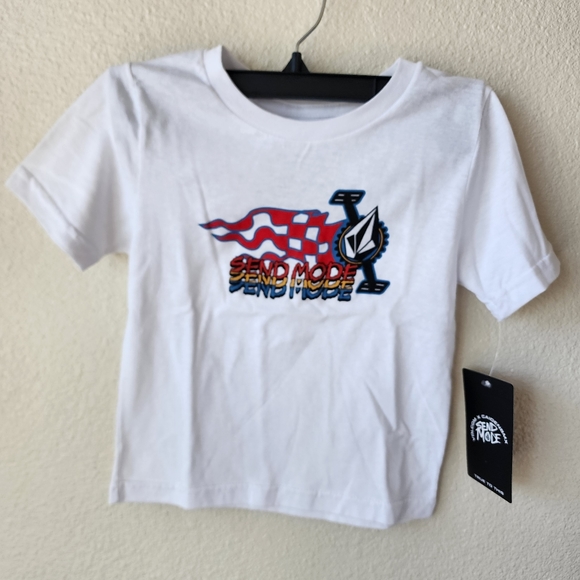 LITTLE BOYS CRANK IT UP SHORT SLEEVE TEE - WHITE VOLCOM SEND MODE - Picture 7 of 10